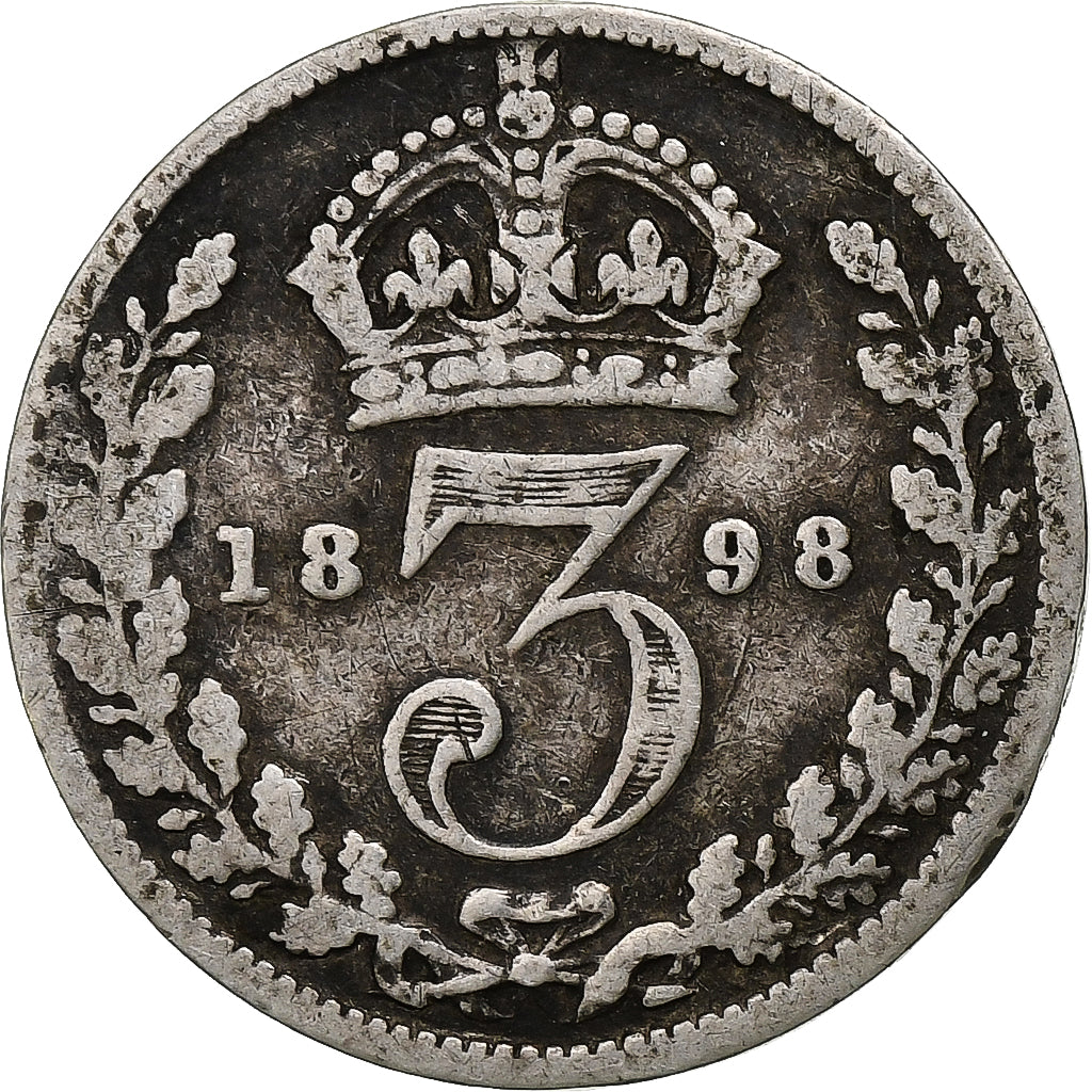 Great Britain, Victoria, 3 Pence, 1898, Silver, VF(20-25), KM:777