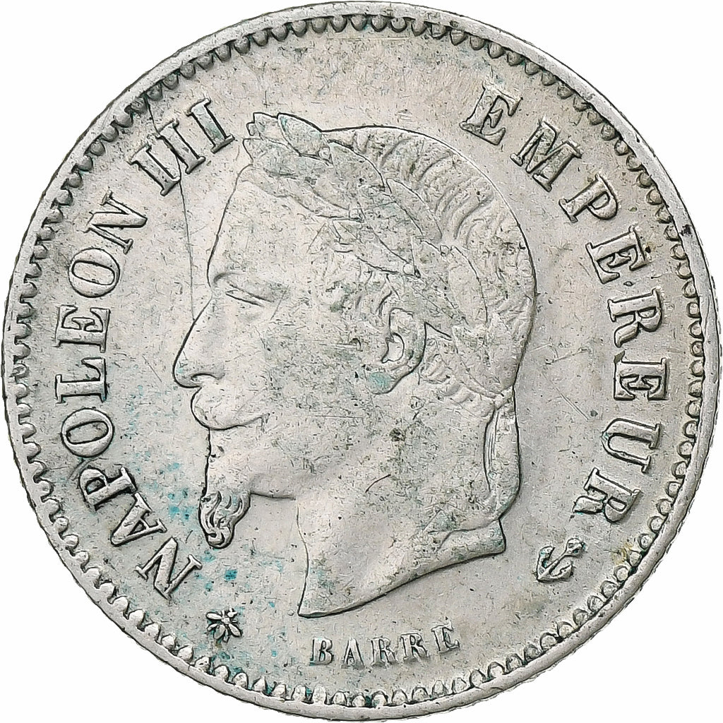 France, Napoleon III, 20 Centimes, 1867, Paris, Silver, AU(55-58), Gadoury:309