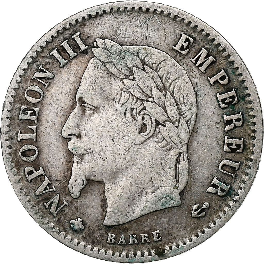 France, Napoleon III, 20 Centimes, 1867, Paris, Silver, EF(40-45), Gadoury:309