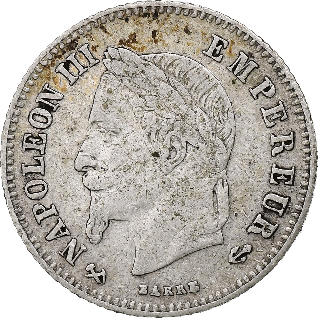 France, Napoleon III, 20 Centimes, 1866, Bordeaux, Silver, EF(40-45)