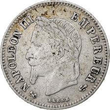 France, Napoleon III, 20 Centimes, 1866, Bordeaux, Silver, EF(40-45)