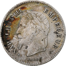 France, Napoleon III, 20 Centimes, 1868, Strasbourg, Silver, AU(50-53)