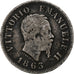Italy, Vittorio Emanuele II, 50 Centesimi, 1863, Milan, Silver, VF(20-25)