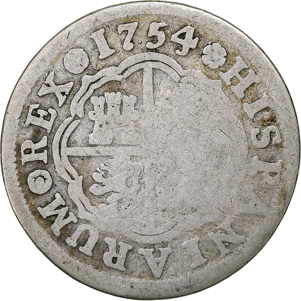 Spain, Ferdinand VI, Real, 1754, Seville, Silver, F(12-15), KM:369.2