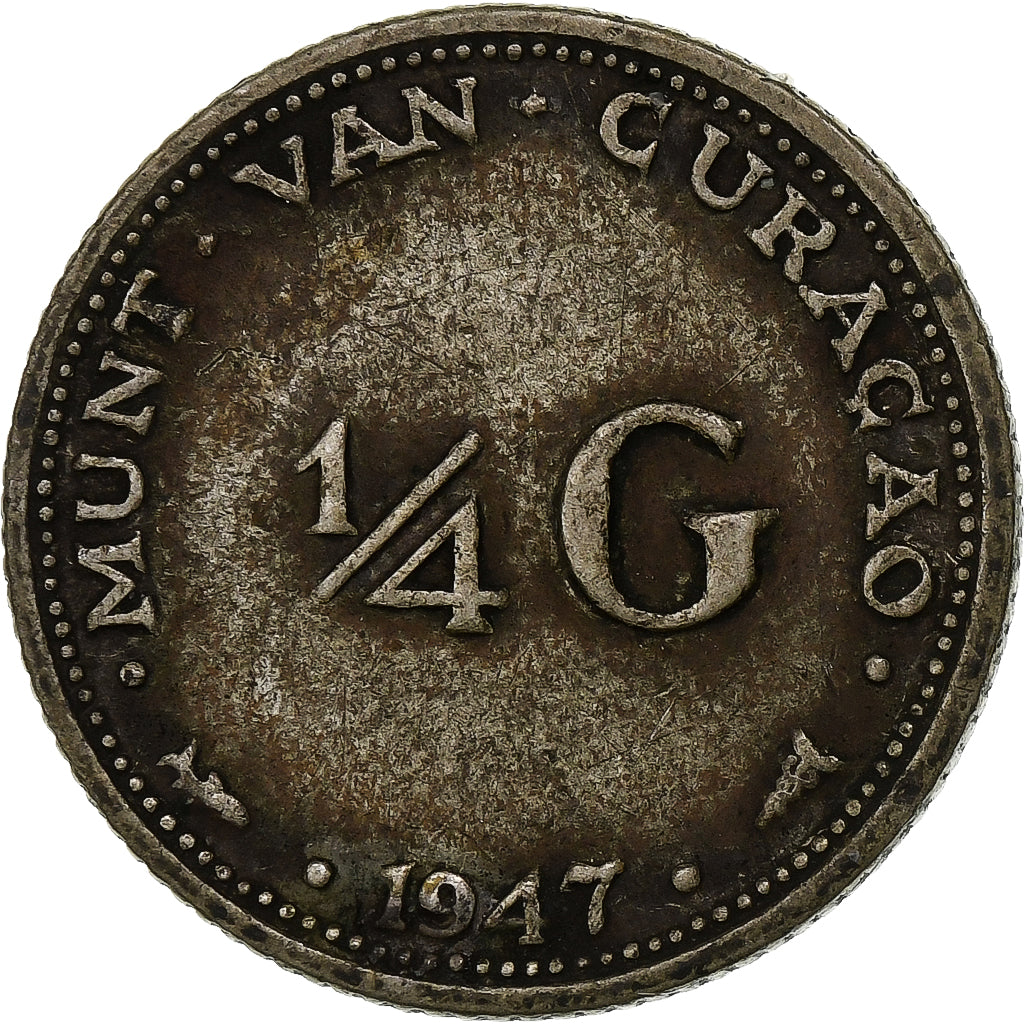 Curacao, 1/4 Gulden, 1947, Denver, Silver, VF(30-35), KM:44