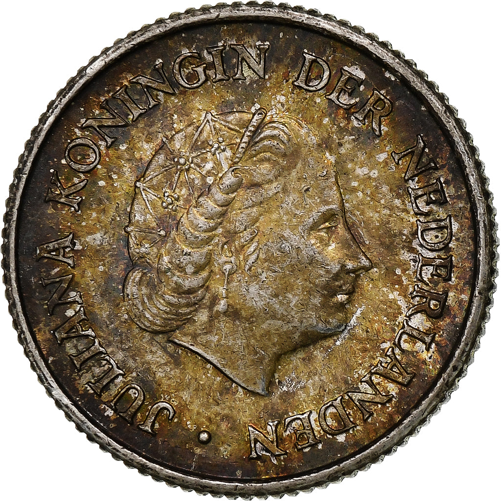 Netherlands Antilles, Juliana, 1/4 Gulden, 1957, Silver, MS(63), KM:4