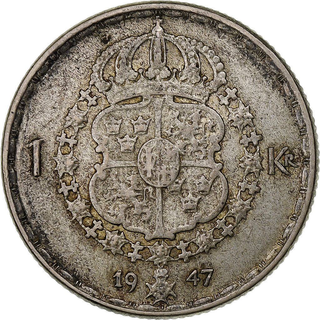 Suède, Gustaf V, Krona, 1947, Argent, TTB+, KM:814