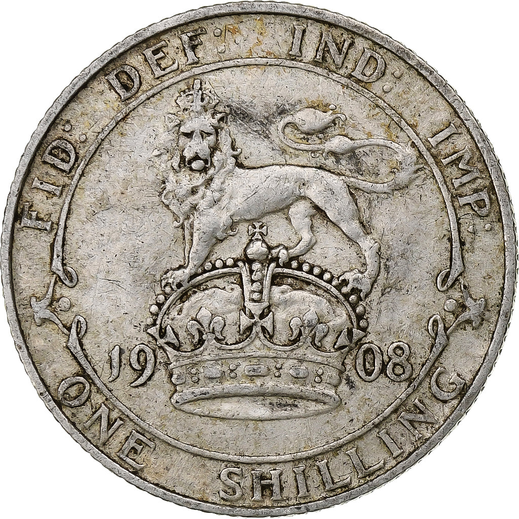 Great Britain, Edward VII, Shilling, 1908, Silver, EF(40-45), KM:800