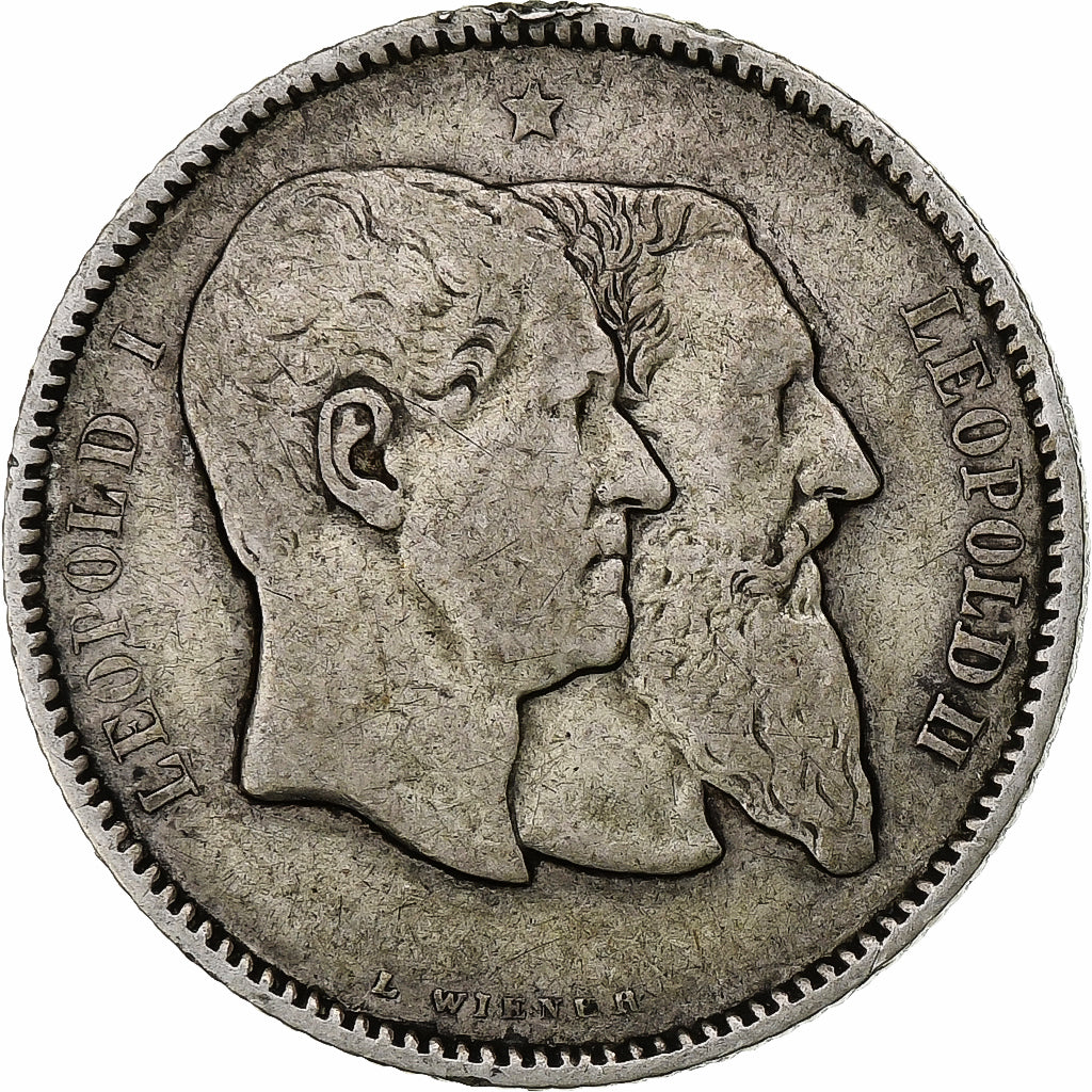 Belgium, Leopold II, Franc, 1880, Silver, VF(30-35), KM:38