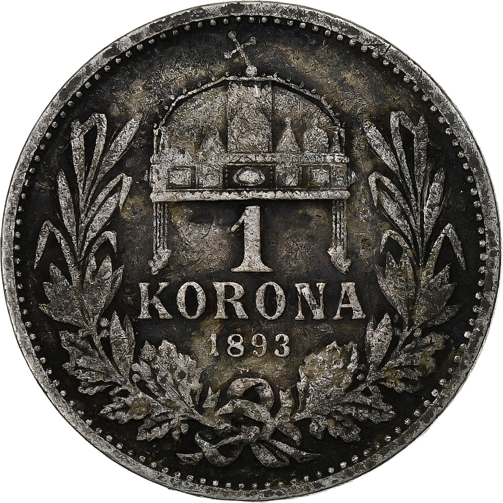 Hongarije, Franz Joseph I, Korona, 1893, Zilver, FR