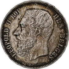 Belgium, Leopold II, 5 Francs, 5 Frank, 1867, Silver, EF(40-45), KM:24