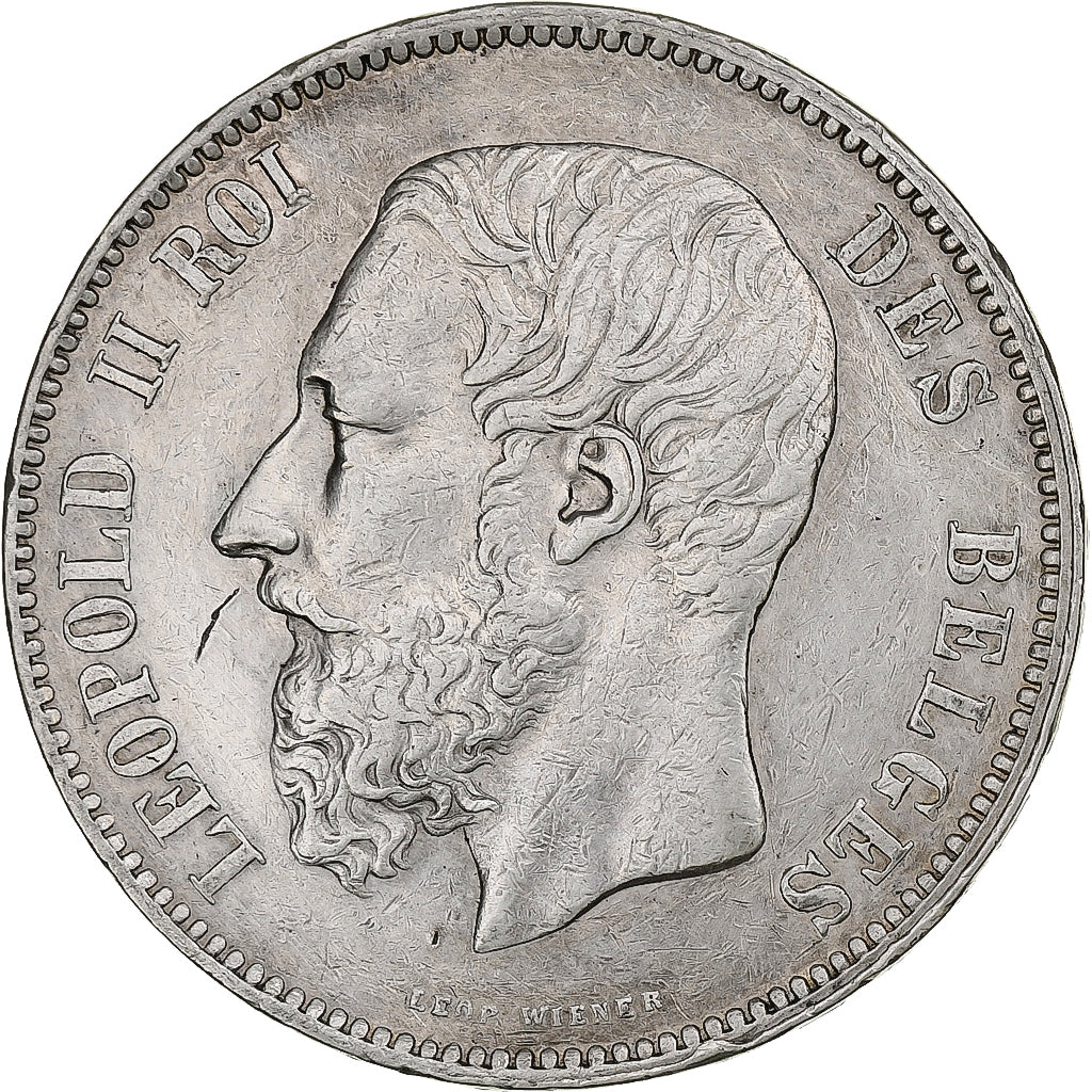 Belgium, Leopold II, 5 Francs, 5 Frank, 1868, Silver, AU(50-53), KM:24