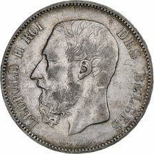 Belgium, Leopold II, 5 Francs, 5 Frank, 1869, Silver, EF(40-45), KM:24