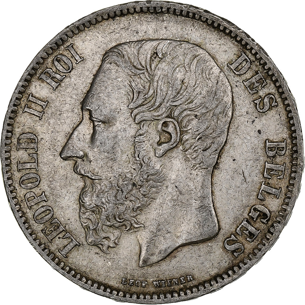 Belgium, Leopold II, 5 Francs, 5 Frank, 1869, Silver, EF(40-45), KM:24