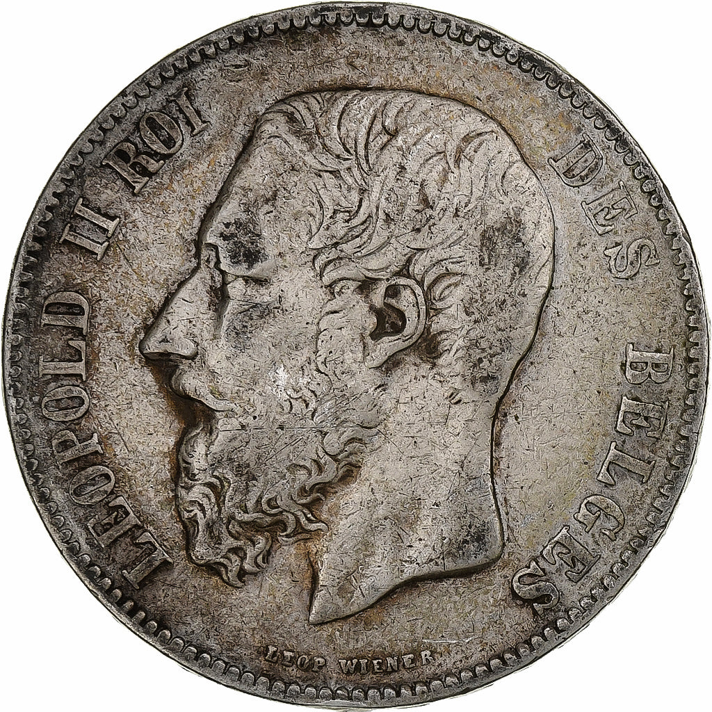 Belgium, Leopold II, 5 Francs, 5 Frank, 1870, Silver, VF(30-35), KM:24