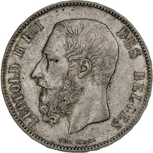 Belgia, Leopold II, 5 Francs, 5 Frank, 1870, Srebro, EF(40-45), KM:24