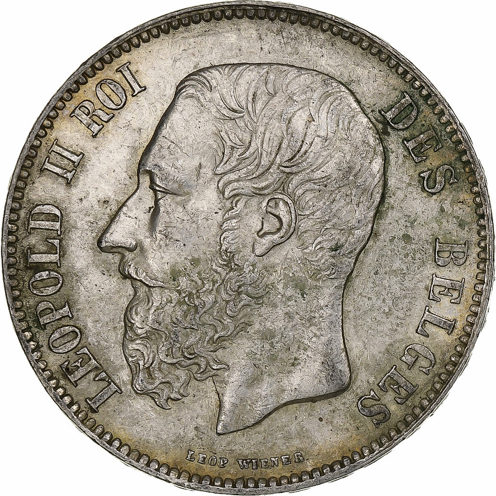 Belgium, Leopold II, 5 Francs, 5 Frank, 1871, Silver, EF(40-45), KM:24
