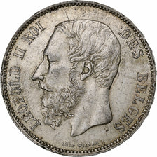 Belgium, Leopold II, 5 Francs, 5 Frank, 1875, Silver, AU(55-58), KM:24