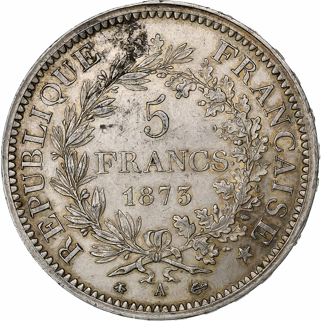 France, 5 Francs, Hercule, 1873, Paris, Silver, AU(50-53), Gadoury:745a
