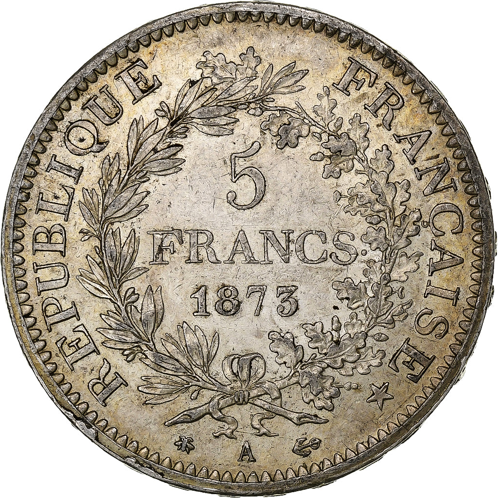 France, 5 Francs, Hercule, 1873, Paris, Silver, AU(50-53), Gadoury:745a
