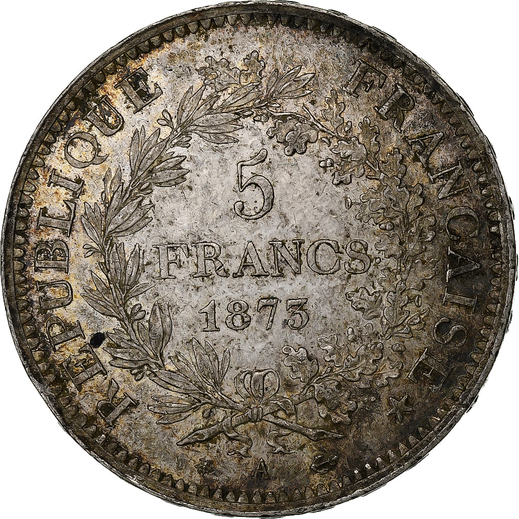France, 5 Francs, Hercule, 1873, Paris, Silver, AU(50-53), Gadoury:745a