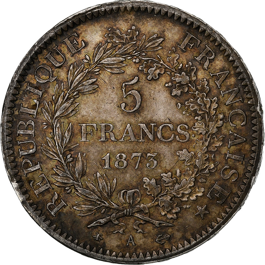 France, 5 Francs, Hercule, 1873, Paris, Silver, AU(55-58), Gadoury:745a