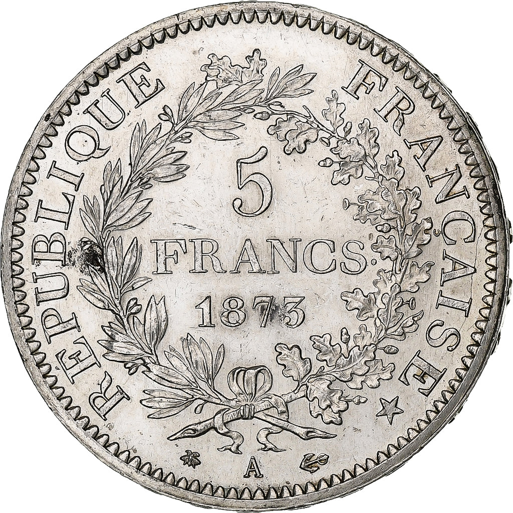 France, 5 Francs, Hercule, 1873, Paris, Silver, AU(55-58), Gadoury:745a