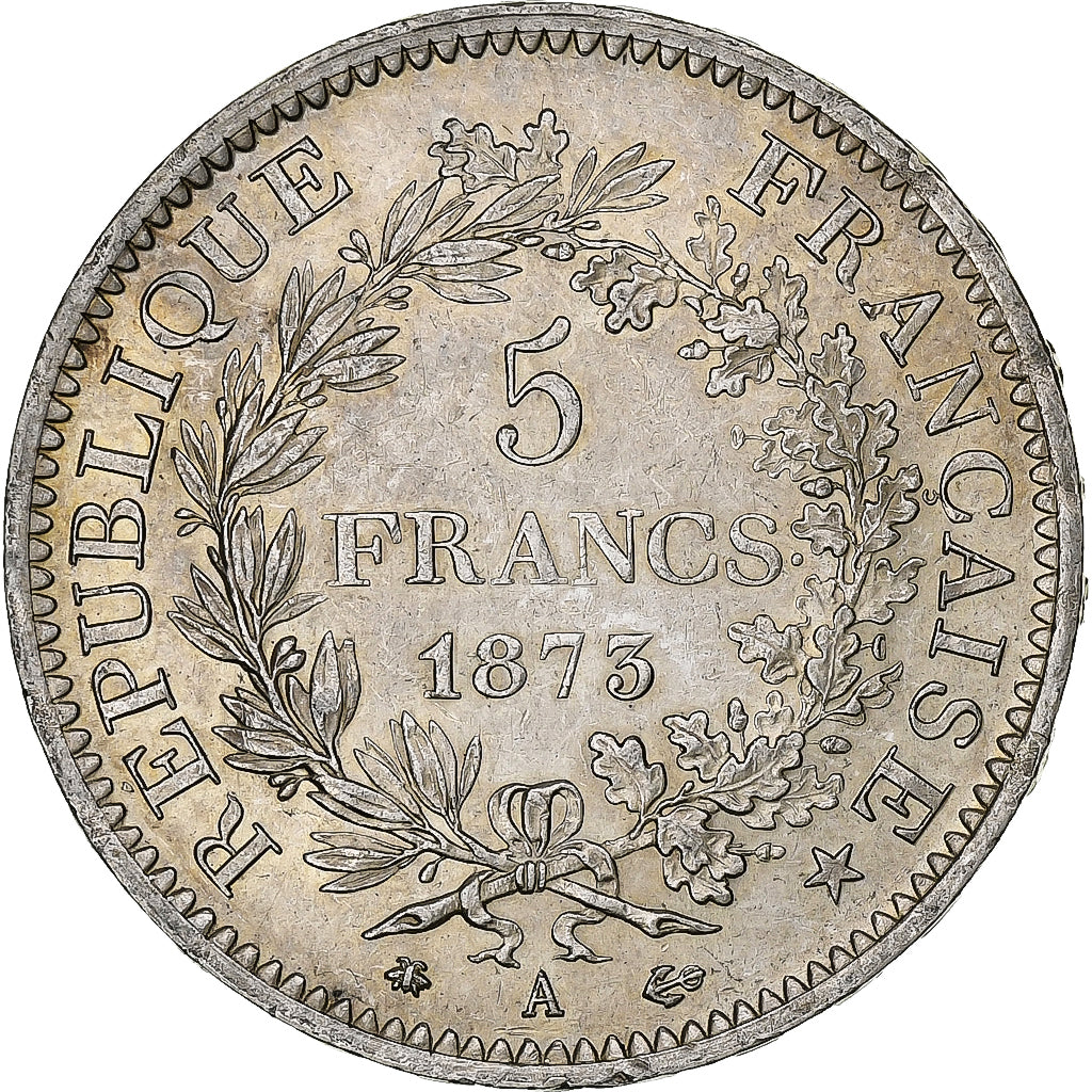 France, 5 Francs, Hercule, 1873, Paris, Silver, AU(55-58), Gadoury:745a
