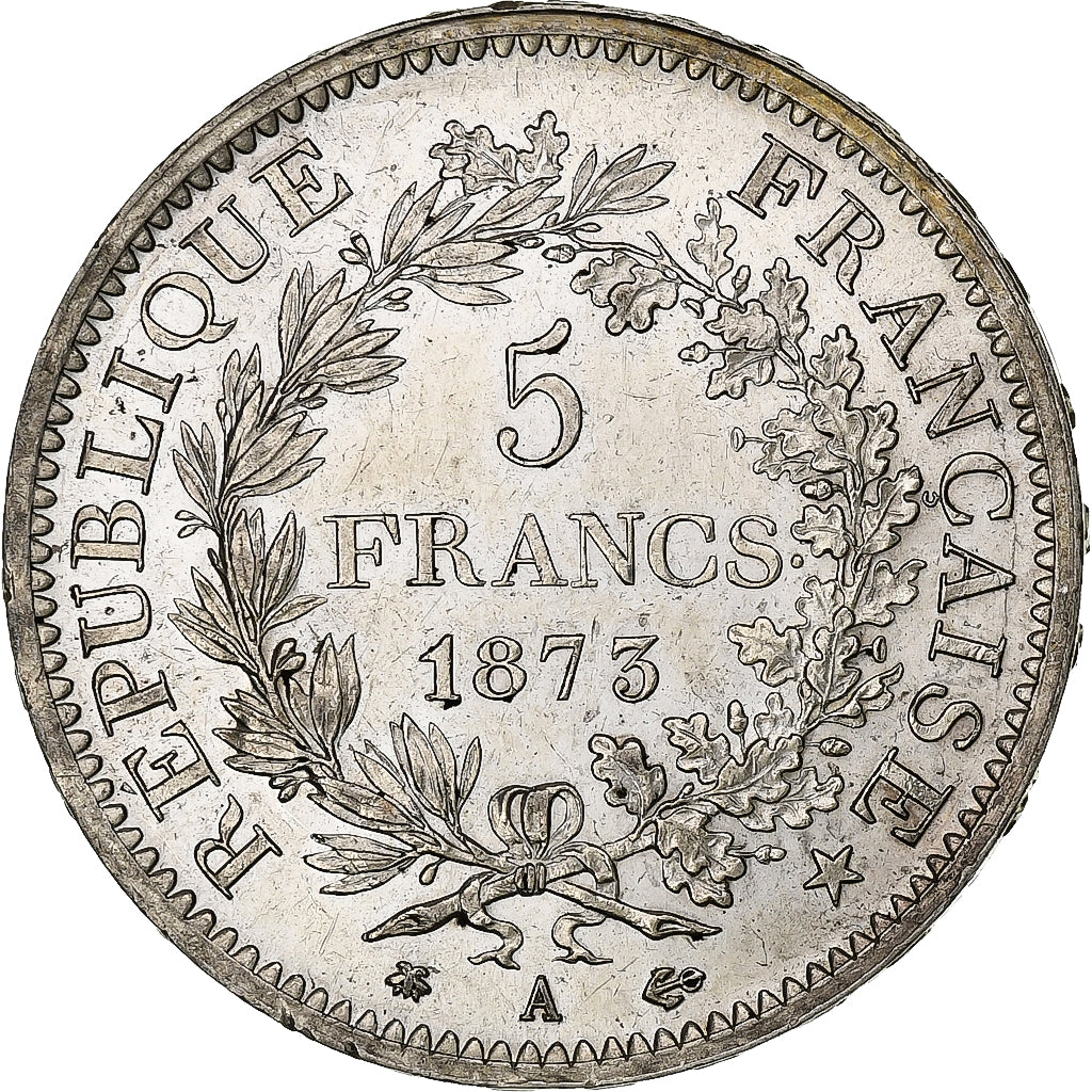 France, 5 Francs, Hercule, 1873, Paris, Argent, SUP+, Gadoury:745a, KM:820.1