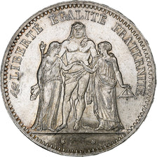France, 5 Francs, Hercule, 1875, Paris, Silver, AU(50-53), Gadoury:745a