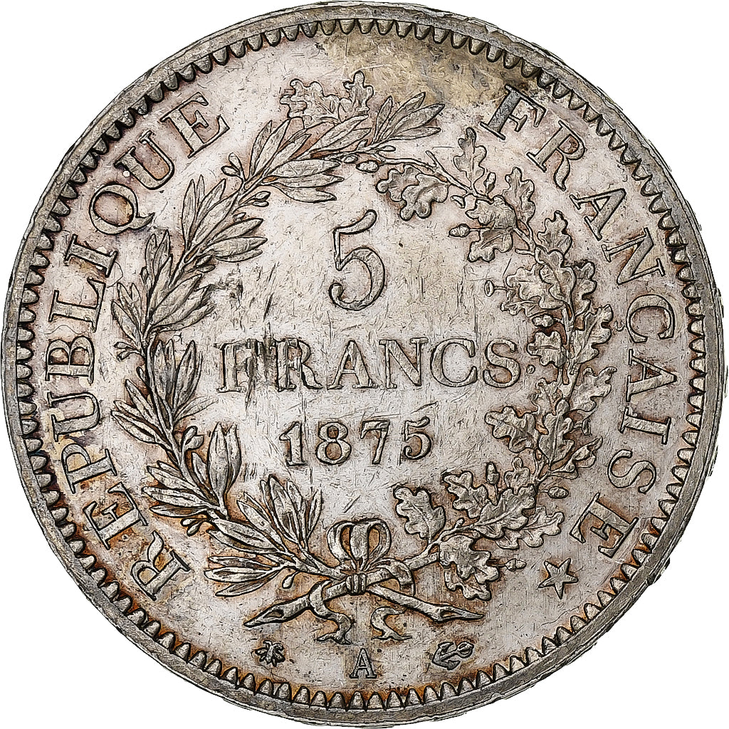 France, 5 Francs, Hercule, 1875, Paris, Silver, AU(50-53), Gadoury:745a