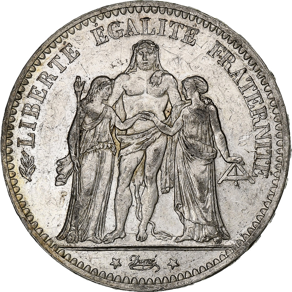 France, 5 Francs, Hercule, 1875, Paris, Silver, AU(50-53), Gadoury:745a