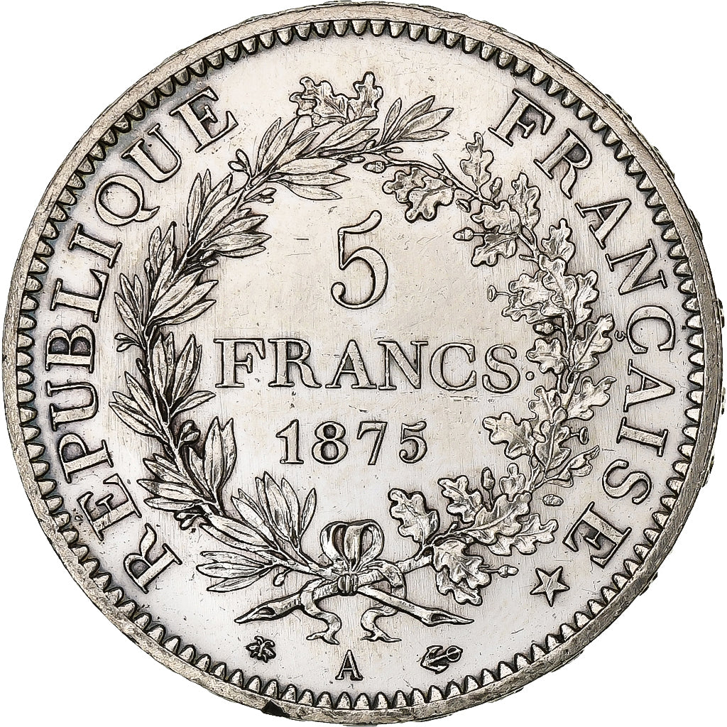 France, 5 Francs, Hercule, 1875, Paris, Argent, SUP, Gadoury:745a, KM:820.1