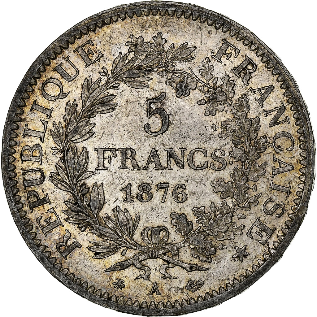 France, 5 Francs, Hercule, 1876, Paris, Silver, AU(50-53), Gadoury:745a