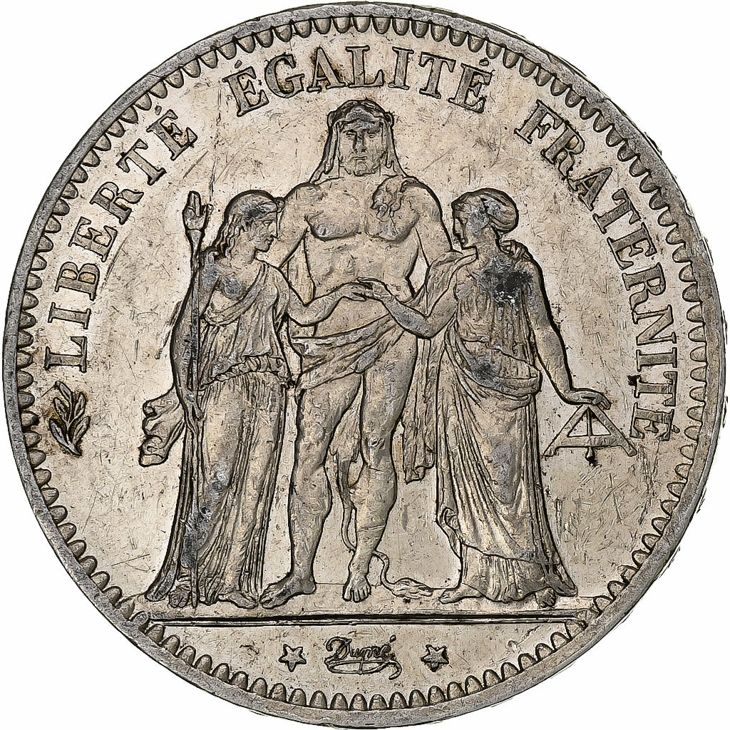 France, 5 Francs, Hercule, 1876, Paris, Silver, AU(50-53), Gadoury:745a
