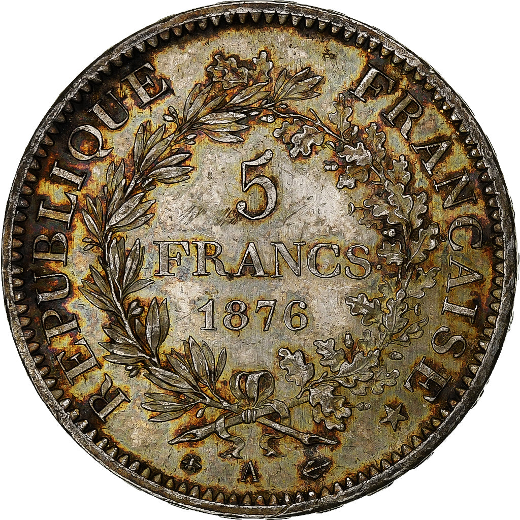 France, 5 Francs, Hercule, 1876, Paris, Silver, AU(55-58), Gadoury:745a