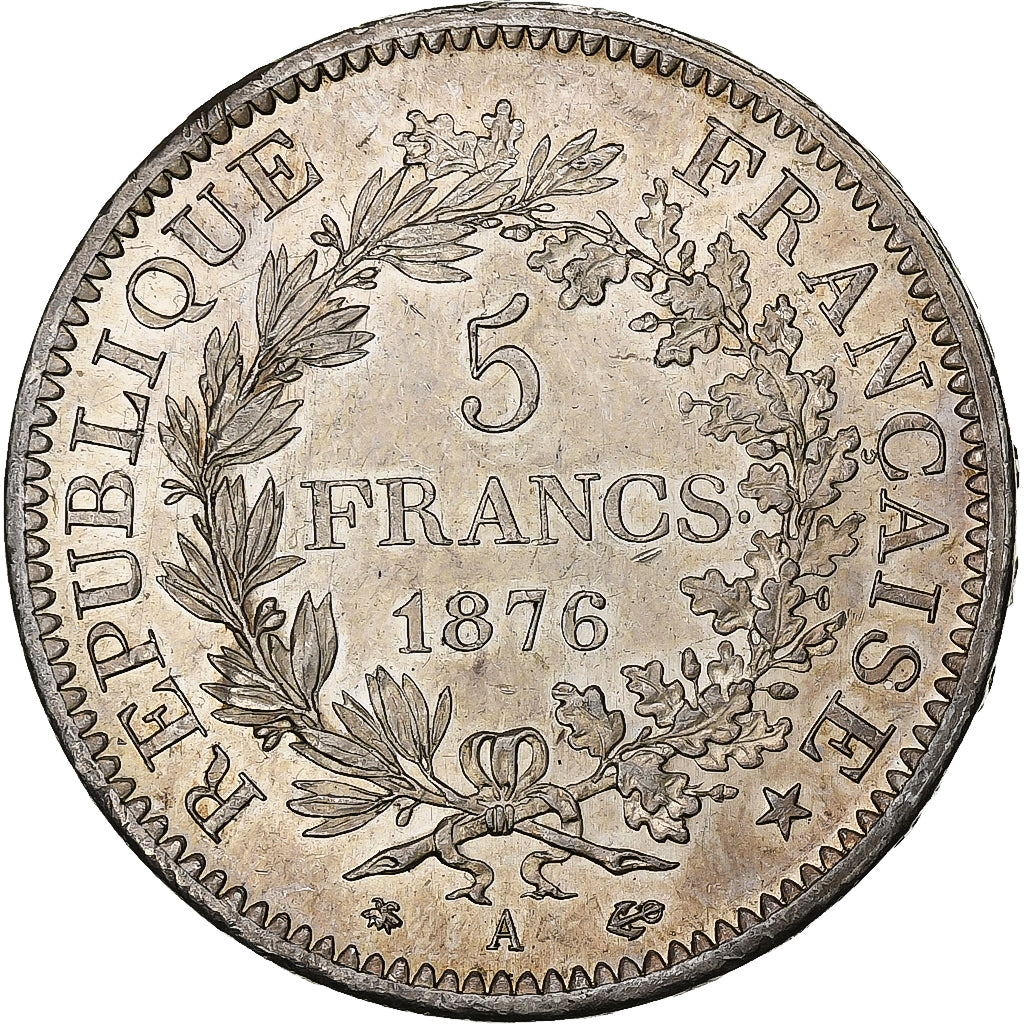 France, 5 Francs, Hercule, 1876, Paris, Silver, AU(55-58), Gadoury:745a
