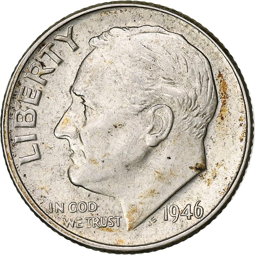 Estados Unidos da América, Dime, Roosevelt Dime, 1946, Philadelphia, Prata