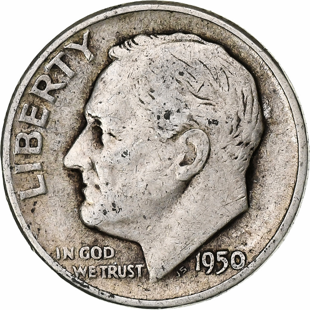 United States, Dime, Roosevelt Dime, 1950, Philadelphia, Silver, VF(30-35)