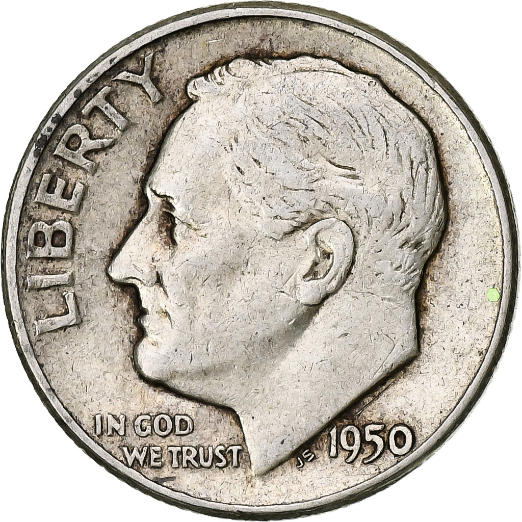 États-Unis, Dime, Roosevelt Dime, 1950, Philadelphie, Argent, TTB, KM:195