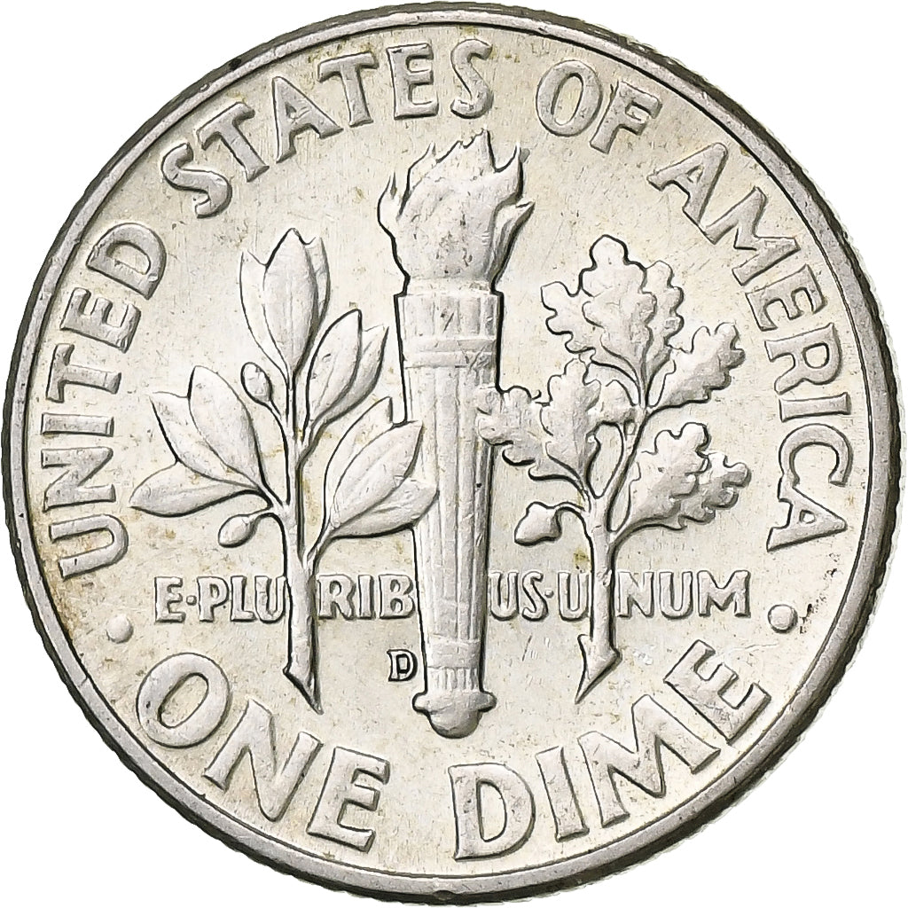 United States, Roosevelt, Dime, 1964, Denver, Silver, MS(60-62), KM:195