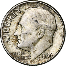 États-Unis, Dime, Roosevelt Dime, 1964, Philadelphie, Argent, TTB+, KM:195