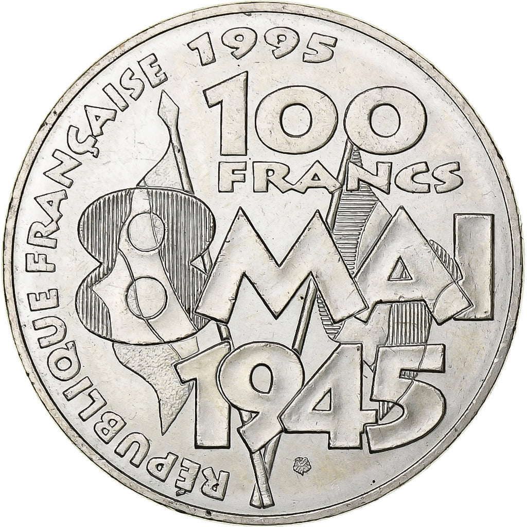 Frankrijk, 100 Francs, 8 mai 1945, 1995, Zilver, PR, Gadoury:952, KM:1116.1