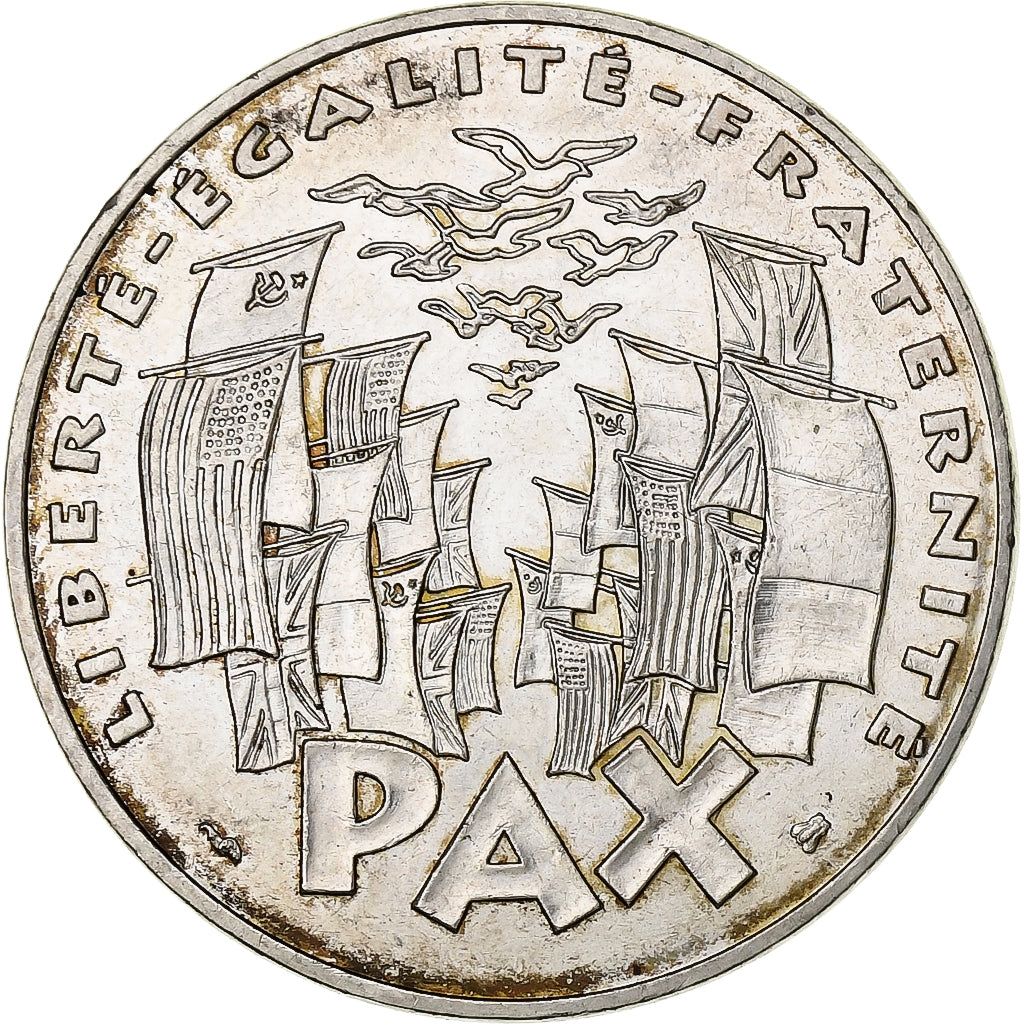 França, 100 Francs, 8 mai 1945, 1995, Prata, AU(55-58), Gadoury:952, KM:1116.1