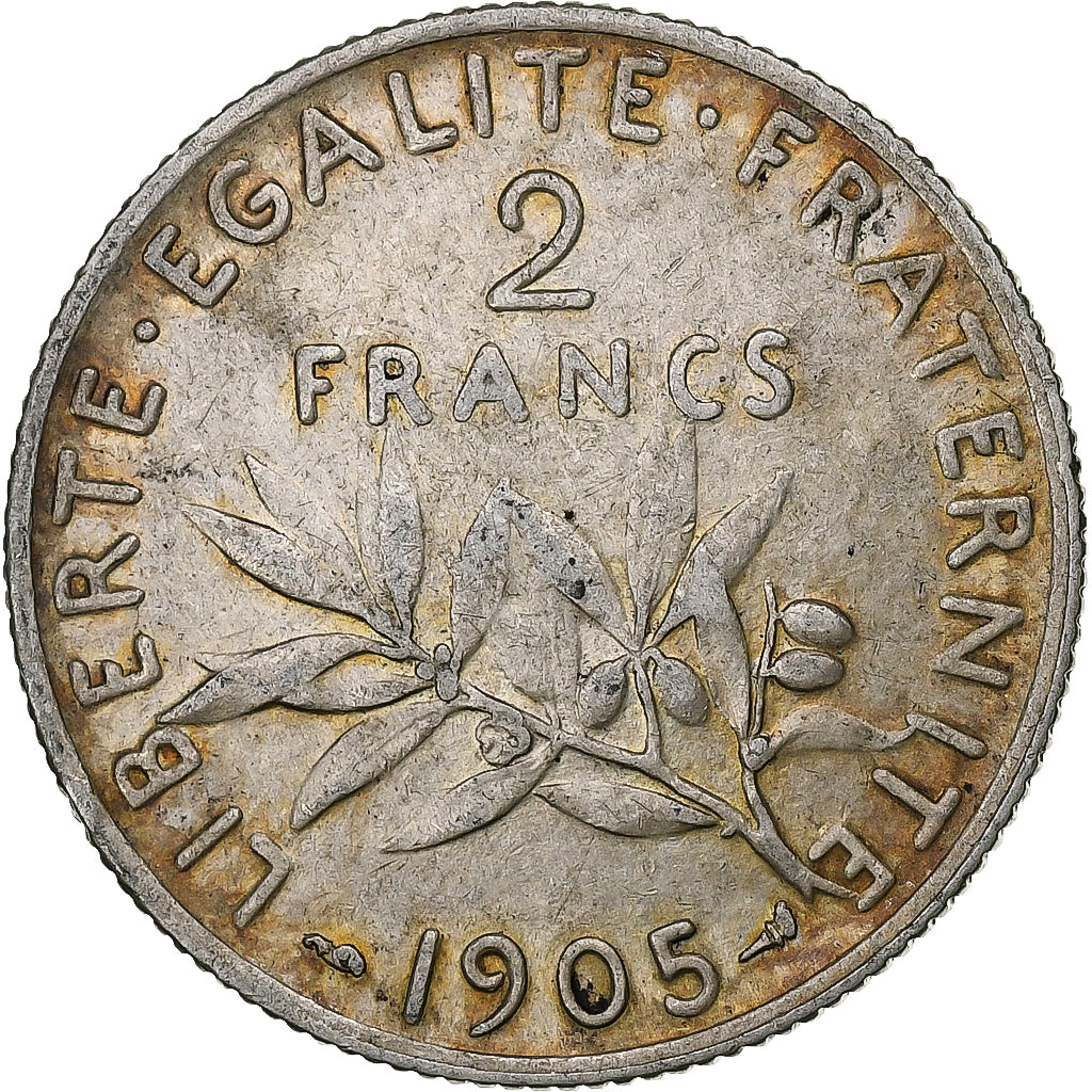 France, 2 Francs, Semeuse, 1905, Paris, Silver, EF(40-45), Gadoury:532, KM:845.1