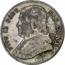 ITALIAN STATES, PAPAL STATES, Pius IX, 20 Baiocchi, 1865, Rome, Silver
