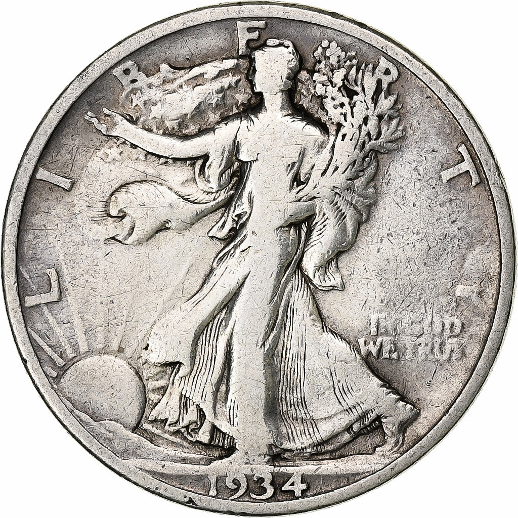 United States, Half Dollar, Walking Liberty, 1934, Philadelphia, Silver