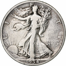 United States, Half Dollar, Walking Liberty, 1934, Philadelphia, Silver