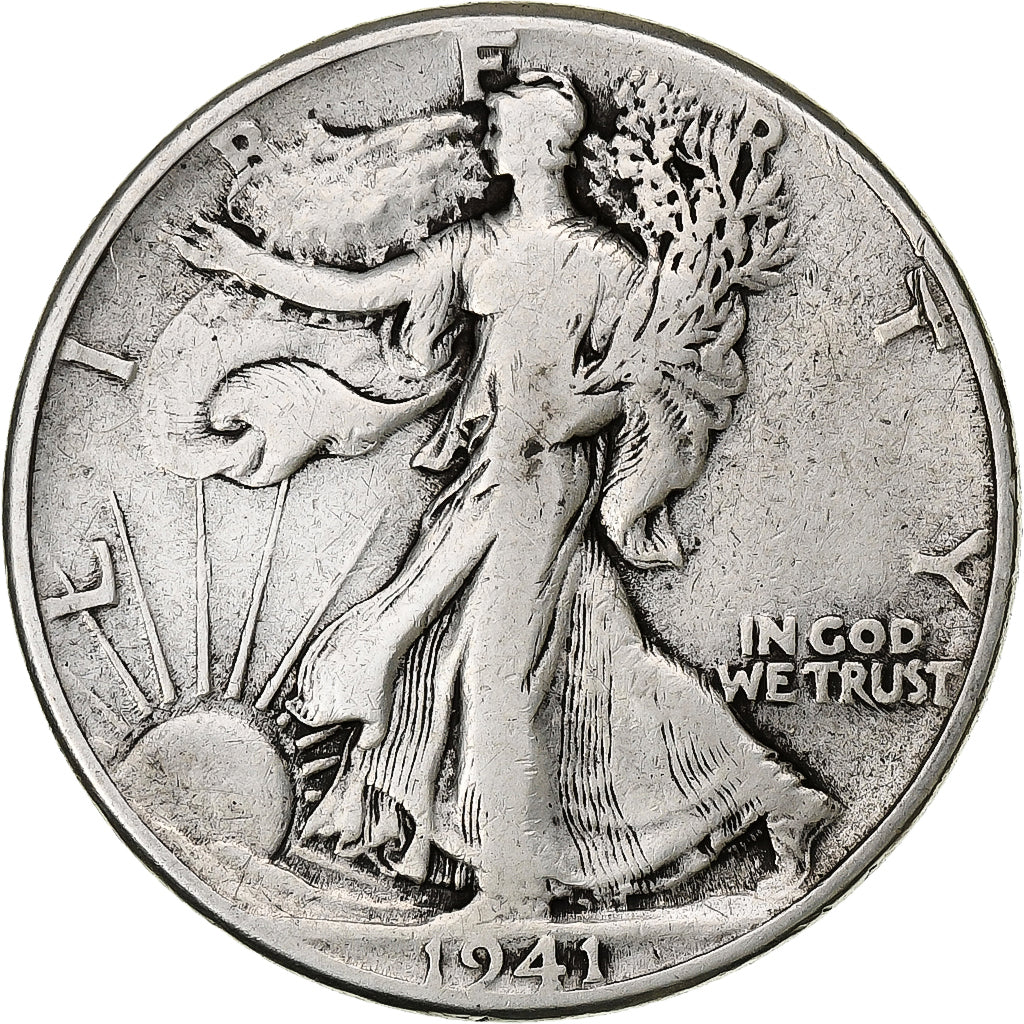 United States, Half Dollar, Walking Liberty, 1941, Philadelphia, Silver