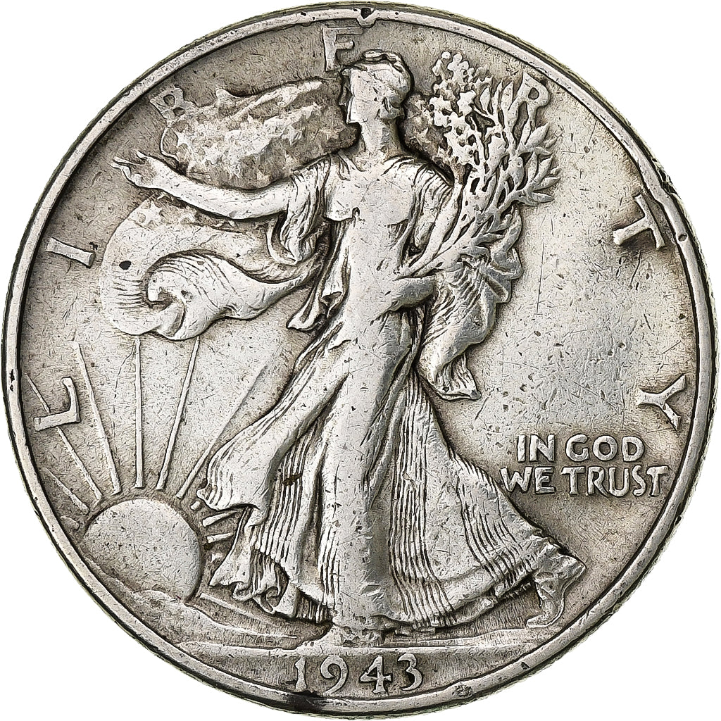 United States, Half Dollar, Walking Liberty, 1943, Philadelphia, Silver